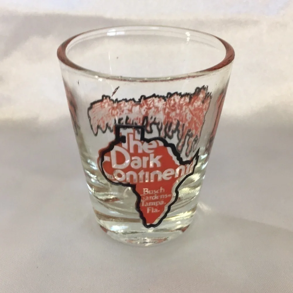 Vintage Busch Gardens Tampa The Dark Continent Shot Glass | Retro Souvenir